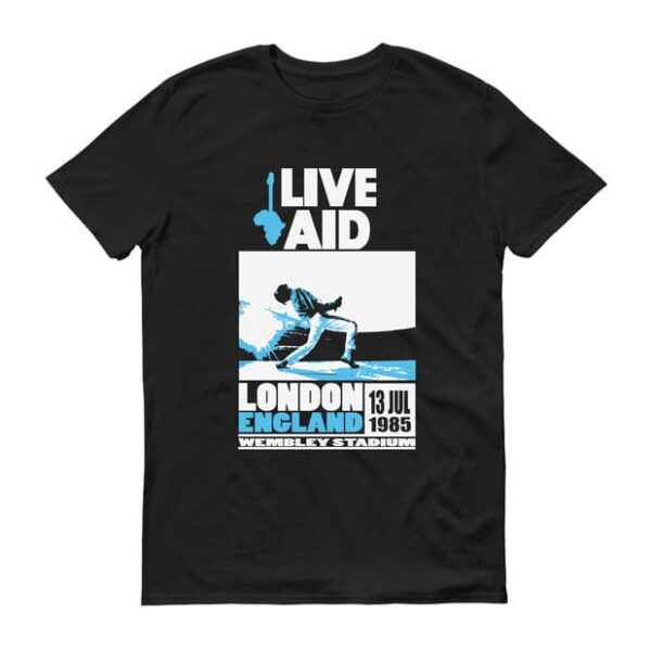 QUEEN LIVE AID 85 Black T-Shirt
